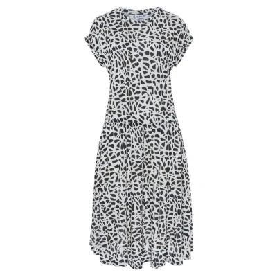 Abbildung von Lascana Jerseykleid, Damen, Größe: 44, Creme schwarz bedruckt