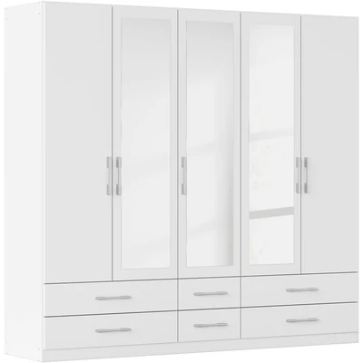 Abbildung von rauch Kleiderschrank "Schrank Garderobenschrank Mehrzweckschrank Schlafzimmer HERSBRUCK" 3 verschiedene Ausstattungen BASIC/CLASSIC/PREMIUM (inkl. SOFT-CLOSE), mit großzügigen Schubladen sowie Spiegeltüren MADE IN GERMANY