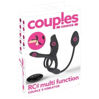 Abbildung von Couples Choice RC multi function Couple&#039;s Vibrator verführerischer Paarvibrator, 5 in 1 mit Cock Ring und Klitoris Reizer, 10 Vibrationsmodi