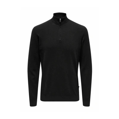Abbildung von Only &amp; Sons Normal Strickpullover, Herren, Größe: Small, Black