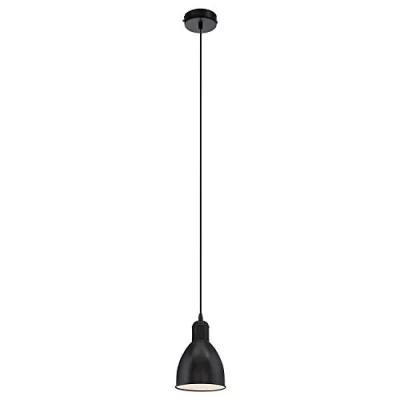 Abbildung von Eglo 49464 Pendelleuchte PRIDDY Vintage Retrostyle Stahl schwarz, weiss E27 1X40W H:110cm Ø15,5cm dimmbar