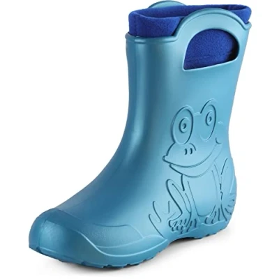 Abbildung von Ladeheid Damen federleichte Eva Gummistiefel Winter Regenschuhe gefüttert LA CA 12 (Metallisches Blau, 36/37 EU)