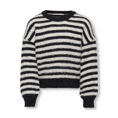 Abbildung von Kids ONLY Strickpullover für Kinder, Größe: 158/164, Black/egret