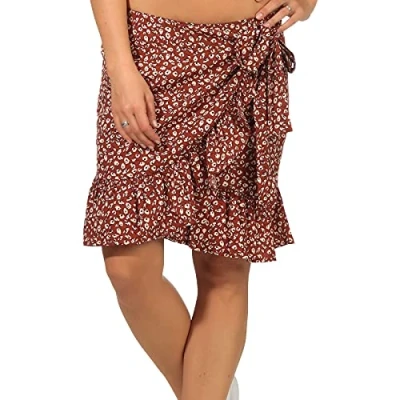 Abbildung von ONLY Onlolivia WRAP Skirt Wickelrock, Damen, Größe: Small, Henna