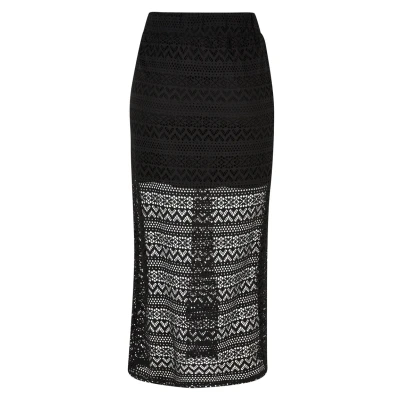 Abbildung von Urban Classics Stretch Crochet Maxirock, Damen, Größe: XS, Black