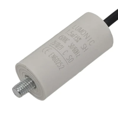 Abbildung von Lumonic Anlaufkondensator 1,5µF 450V mit Kabel I 26x55mm 1,5uF Motorkondensator Kunststoffgehäuse Betriebskondensator für Pumpen, Rasenmäher, Werkzeuge