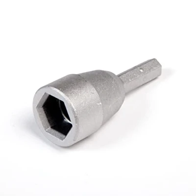Abbildung von Peggy Peg Werkzeug Alu Tool Adapter für Akkuschrauber Sechskant Aufsatz aus Aluminium 17er Stecknuss kompatibel mit allen Schraubheringen Zelthering Zubehör