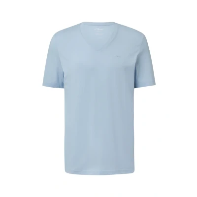 Abbildung von s.Oliver MIT V Ausschnitt UND LOGO Tshirt basic, Herren, Größe: 3XL, Hellblau