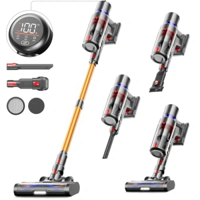 Abbildung von Avalsor Akku Staubsauger 45000Pa/550W/70Min, 1.5L Kabellos mit LED Touchscreen und Anti Tangle Bürste, 8 Schichten Filter für Hartböden/Teppich/Tierhaare