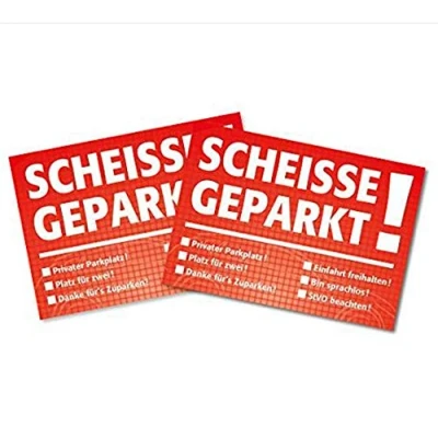 Abbildung von 2er Set Notizblöcke Scheiße geparkt! I Block à 50 Blatt DIN A7 Rot für die Windschutzscheibe mehrere Auswahlmöglichkeiten zum Ankreuzen Verkehrssünder Parksünder dv_650