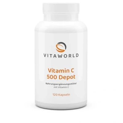 Abbildung von vitaworld Vitamin C 1000 gepuffert + Quercetin, Hochdosiert mit 897 mg reinem pro Tablette20 natürlich gewonnenes Quercetin Tablette, 120 Tabletten