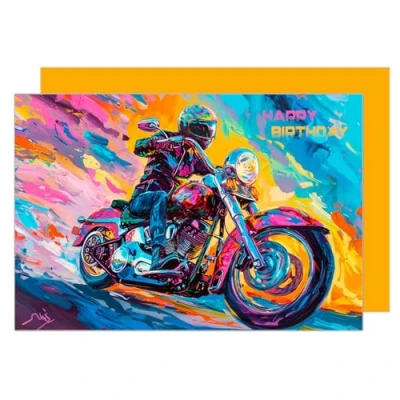 Abbildung von Edition Seidel Premium Geburtstagskarte mit Umschlag. Glückwunschkarte Karte Billet Geburtstag Happy Birthday Mann Frau Harley Motorrad Bike Hobby (G3536 SW024)