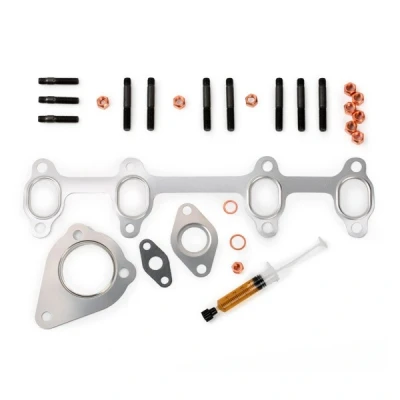 Abbildung von ALANKO 10920327 Montagesatz, Lader mit Dichtungen Stehbolzen, Mutter, Montageanleitung VOLKSWAGEN: Golf 5, Polo IV Hatchback, 4