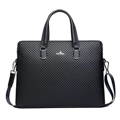 Abbildung von FSD.WG Herren Business Tasche,Wasserdichte Leder Aktentasche,Schulter Laptop Tasche für Business,Schule,Reisen,Abnehmbar