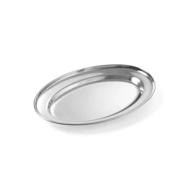 Abbildung von HENDI Serviertablett 24,5 x 17 cm oval Edelstahl, Gastro Tablett kaufen