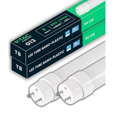 Abbildung von V TAC 2x LED Röhre 60 CM T8 G13 Fassung 7,5W 850 Lumen Samsung Chip Röhren für Decke, Wand, Garage, Geschäft Ersatz Neonröhren Licht Warmweiß 3000K