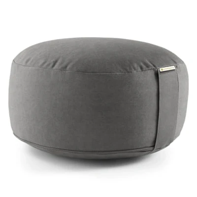 Abbildung von LOTUSCRAFTS® Meditationskissen mit 15 cm Sitzhöhe, Yoga Kissen Dinkelfüllung, Yogakissen Rund, Bodenkissen Meditationskissen, Bezug waschbar, GOTS zertifiziert
