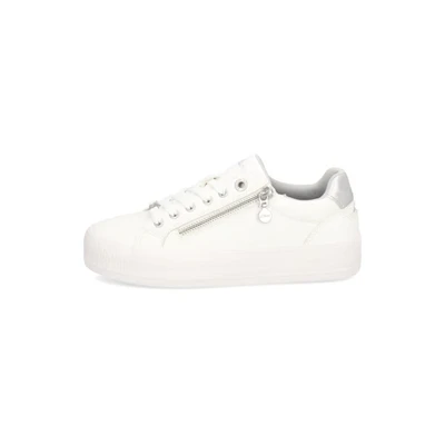 Abbildung von s.Oliver Damen Sneaker flach mit Reißverschluss Freizeit, Weiß (White), 39 EU