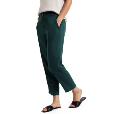 Abbildung von Street One Damen A378743 Leinen Chino im Casual Fit, Dark Garden Green, 36