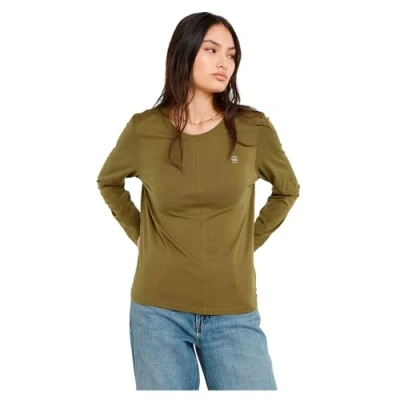 Abbildung von G STAR Front SEAM Langarmshirt, Damen, Größe: Small, Antic green