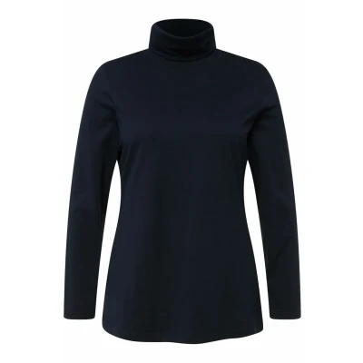 Abbildung von Ulla Popken Grosse GRÖSSEN BIS 64 Rollkragen Langarmshirt, Damen, Größe: 46/48, Navy blue
