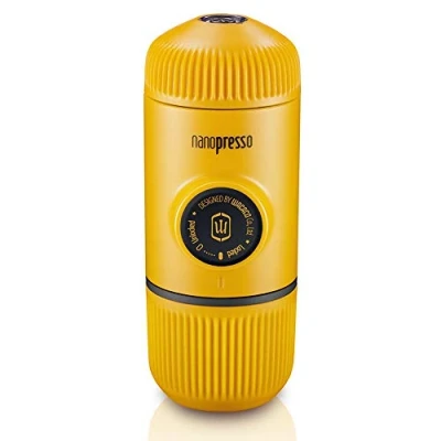 Abbildung von WACACO Nanopresso Tragbare Espressomaschine, Upgrade Version von Minipresso, 18 Bar Druck, Kleine Reisekaffeemaschine, Ohne Schutzhülle, Manuell Bedient, für Zelten und Wandern, Gelb
