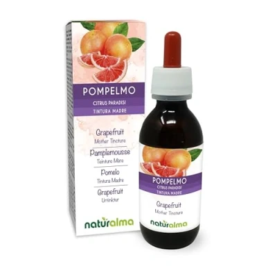 Abbildung von Grapefruit (Citrus paradisi) Samen Alkoholfreier Urtinktur Naturalma Angereichert mit Vitamin C Flüssig Extrakt Tropfen 120 ml Nahrungsergänzungsmittel Veganer