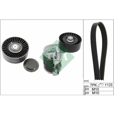 Abbildung von INA 529 0049 10 Keilrippenriemensatz Generatorfreilauf prüfen und ggf. erneuern BMW: 3 Touring, Saloon, 1 Hatchback