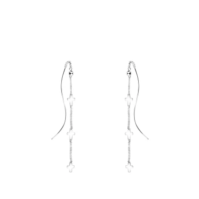 Abbildung von Sofia Milani Cross Ohrringe, Damen, Größe: One Size, Silver coloured