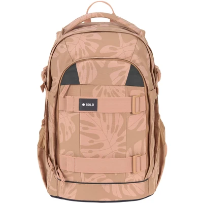 Abbildung von Bold Lässig Schulrucksack mit Reflektoren und höhenverstellbarem Rückenteil/School Backpack Leaves caramel