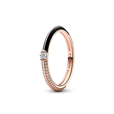 Abbildung von Pandora ME Damen Ring Roségold/Schwarz 182528C01 56