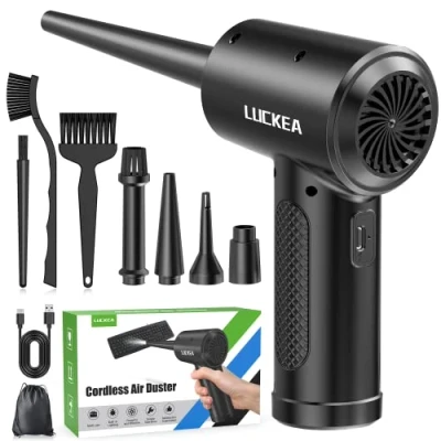 Abbildung von Elektrische Staubgebläse Druckluftspray für PC Reinigungsset 3 Gang Air Duster Luftdruckspray mit LED Licht, Tastatur Reinigung Druckluft Luftspray Laptop, Sofa, Auto, Bürogeräte (‎C4915 6)