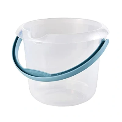 Abbildung von keeeper Eimer mit integrierter Mess Skala und ergonomischem Griff, 5 l, Mika, Natur Transparent