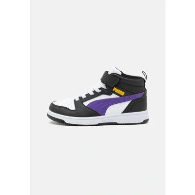Abbildung von Puma Rebound V6 MID AC Unisex Sneaker high für Kinder, Größe: 28, White/team violet/black Schuhe