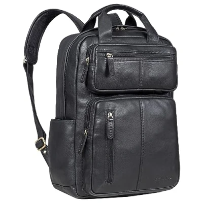 Abbildung von STILORD &#039;Amos&#039; Exklusiver Business Lederrucksack Vintage Laptop Rucksack Herren Studenten Echtleder Damen Leder Retro