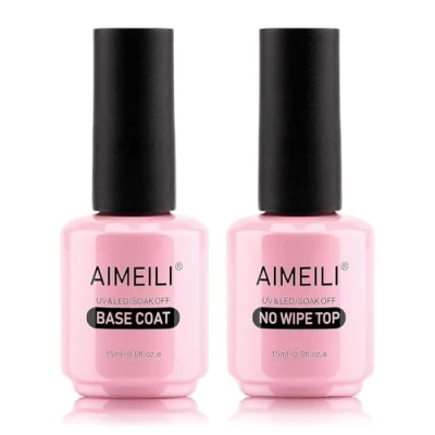 Abbildung von AIMEILI 15ml Base Coat Top UV LED Gel Nagellack Unterlack und Überlack Nägel Gellack Set