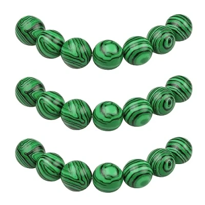 Abbildung von MJDCB Perlen zum Auffädeln 4mm 85 stück Synthetische Malachit mit Loch Lose Runde Steinperlen für Herstellung Schmuck Armbänder Halsketten