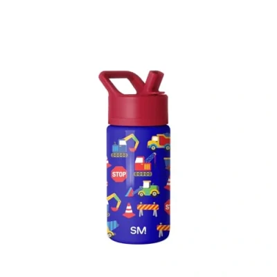 Abbildung von Simple Modern Trinkflasche Kinder mit Strohhalm Sport Isolierte Edelstahl Kindertrinkflasche für Kleinkinder Jungen und Mädchen Summit 415ml Under Construction