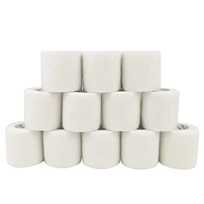 Abbildung von COMOmed selbstklebender verband elastische binde handgelenk bandage pflaster rolle Dog Bandagen Tierische Weiß 5 cm X 12 Bände