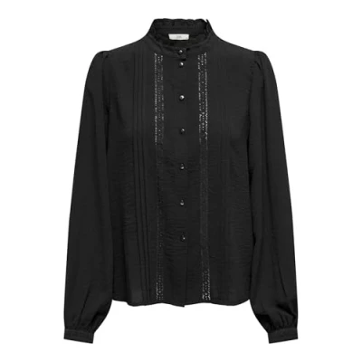 Abbildung von JdY Damen Jdyellis L/S Lace Shirt WVN Noos Langarmbluse, Schwarz, 36 EU