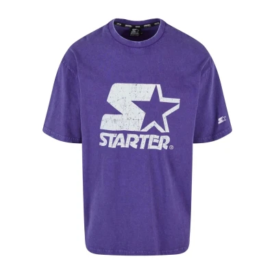 Abbildung von Starter LOGO Oversize TEE Tshirt print, Herren, Größe: Small, Purple acid washed