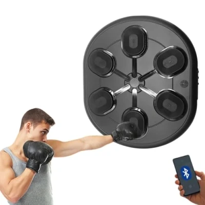 Abbildung von MAGIC SELECT Boxmaschine Music Boxing Machine, Elektronische Musik Boxmaschine, PU Wandbox Trainingsgerät, LED Boxpad, Bluetooth, Lichter Im Rhythmus der Musik.(2 Mode, 60x52x8 cm)