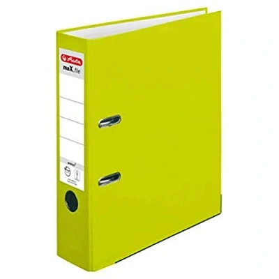Abbildung von herlitz Ordner A4 maX.file protect, A4, 8 cm Rückenbreite, Hellgrün Limettengrün, Einsteckrückenschild, Kantenschutz, 1 Stück