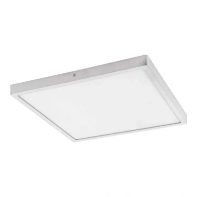 Abbildung von EGLO LED Deckenleuchte Fueva 1, 1 flammige Deckenlampe, Material: Aluminium, Kunststoff, Farbe: Weiß, L: 40x40 cm, warmweiß