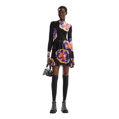 Abbildung von Desigual Pensee Lacroix Freizeitkleid, Damen, Größe: XS, Black