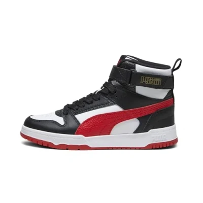 Abbildung von Puma GAME JR Unisex Sneaker high für Kinder, Größe: 37, White/for all time red/black/gold Schuhe