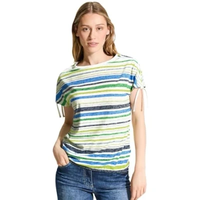 Abbildung von Cecil Gestreiftes Tshirt print, Damen, Größe: Large, Weiß