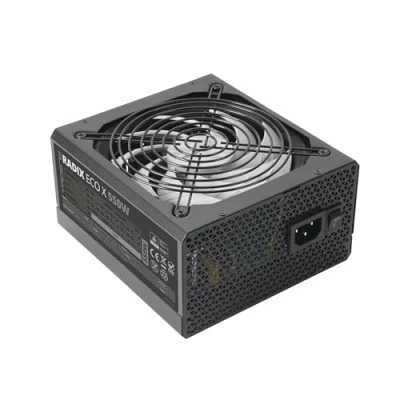 Abbildung von Tacens Radix ECO X 550, PC ATX Netzteil 550W, 6 Jahre Garantie, 87% Effizienz, SMD und DC Technologien, Ultra leiser AI RPM 140mm FDB Lüfter, Extra Lange Flachkabel, Schwarz