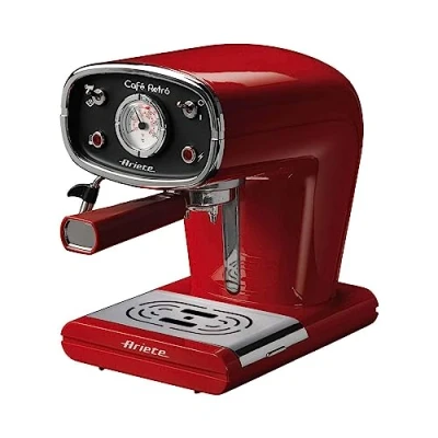Abbildung von Ariete 1388 Café Retrò, Espressomaschine in Pulver und Padsform ESE, 15 bar, 850W, Maxi Cappuccino Gerät, 1L, Rot