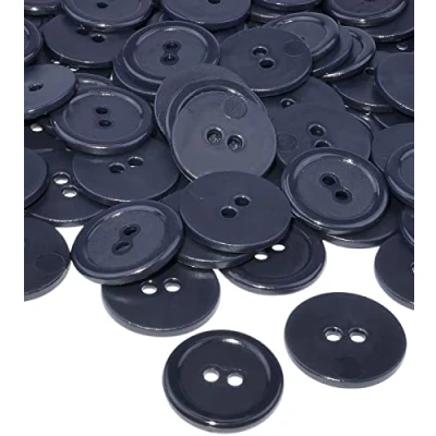 Abbildung von AERZETIX C56387 50 Nähknöpfe rund Ø20x2.2 mm mit 2 Löchern 32L L32 Farbe dunkel indigoblau aus kunststoff Öffnungsdurchmesser kurzwaren bekleidung mode